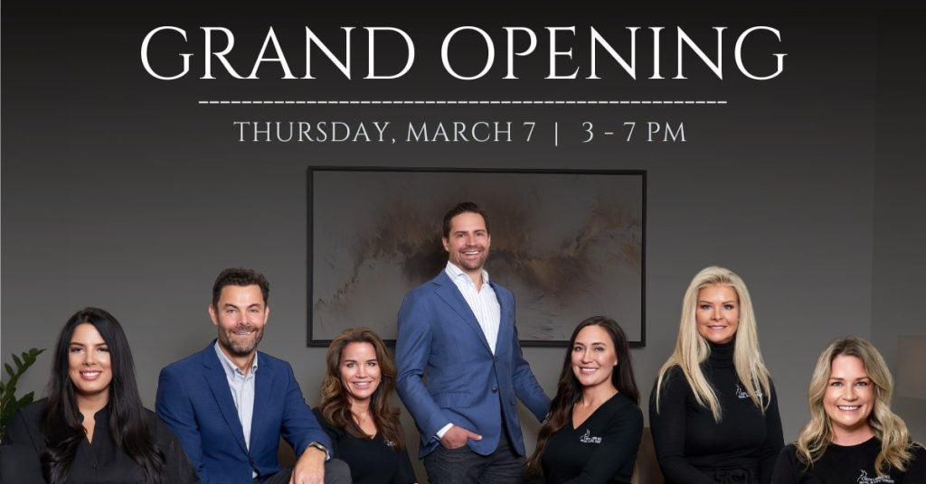 Grand Opening Thursday March 7 3-7 PM. Ladner Facial Plastic Surgery staff group photo.